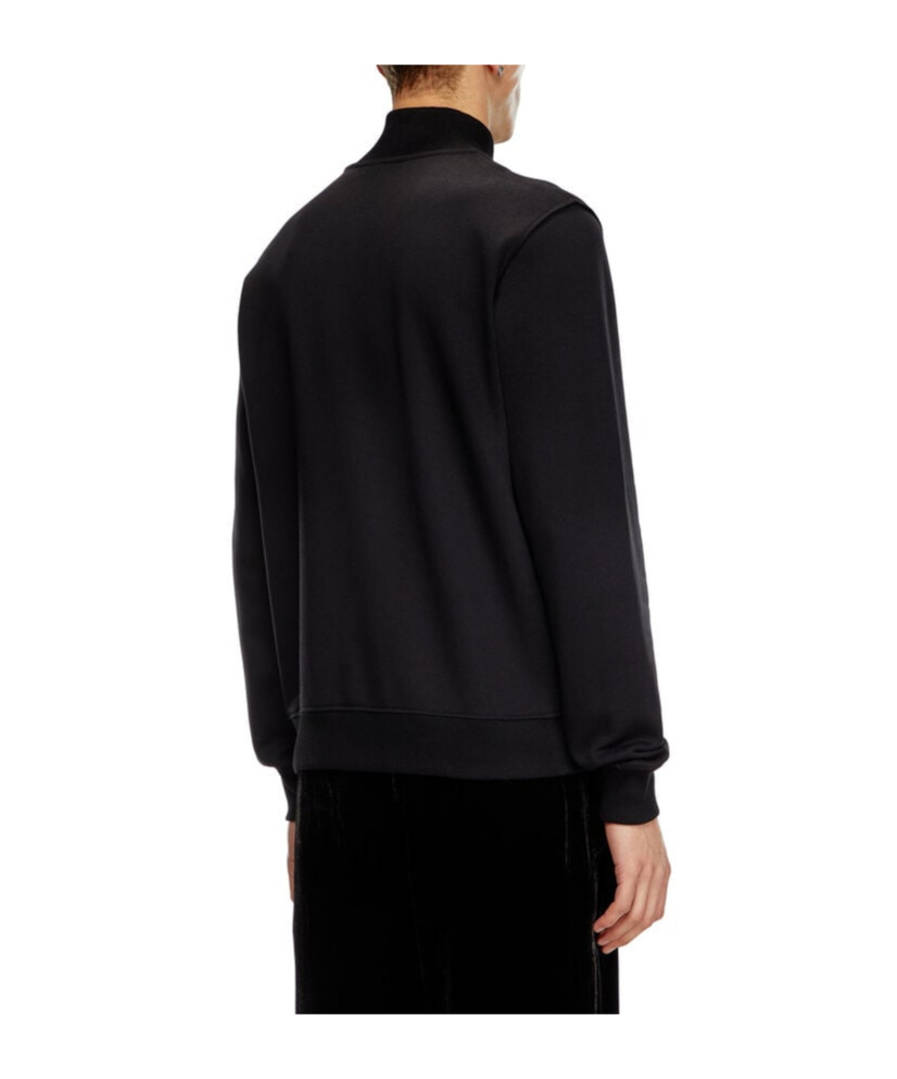 Diesel S-lock-doval-pj Cotton Track Jacket In Black