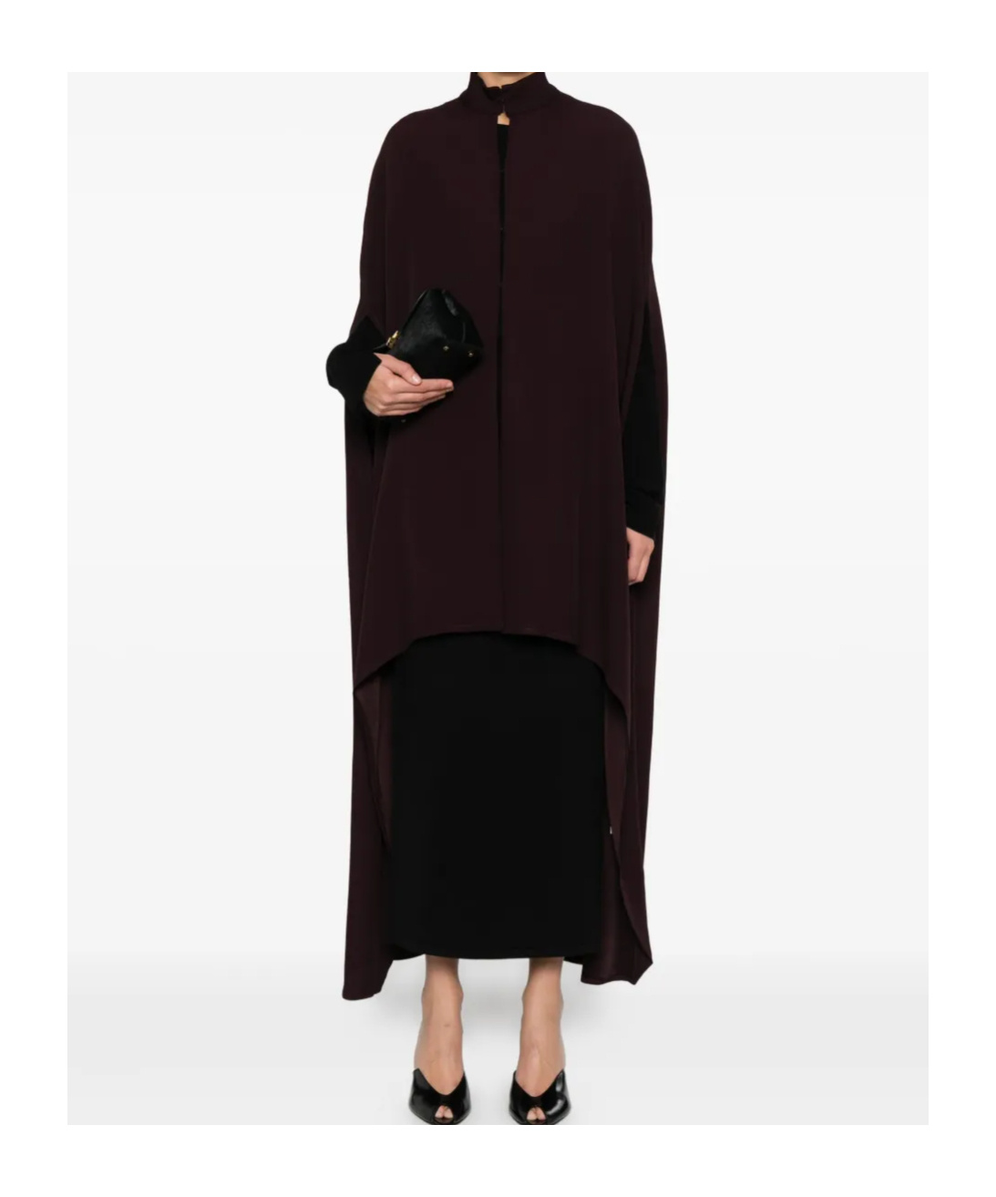 Raquel Diniz High-necked Cape In Black