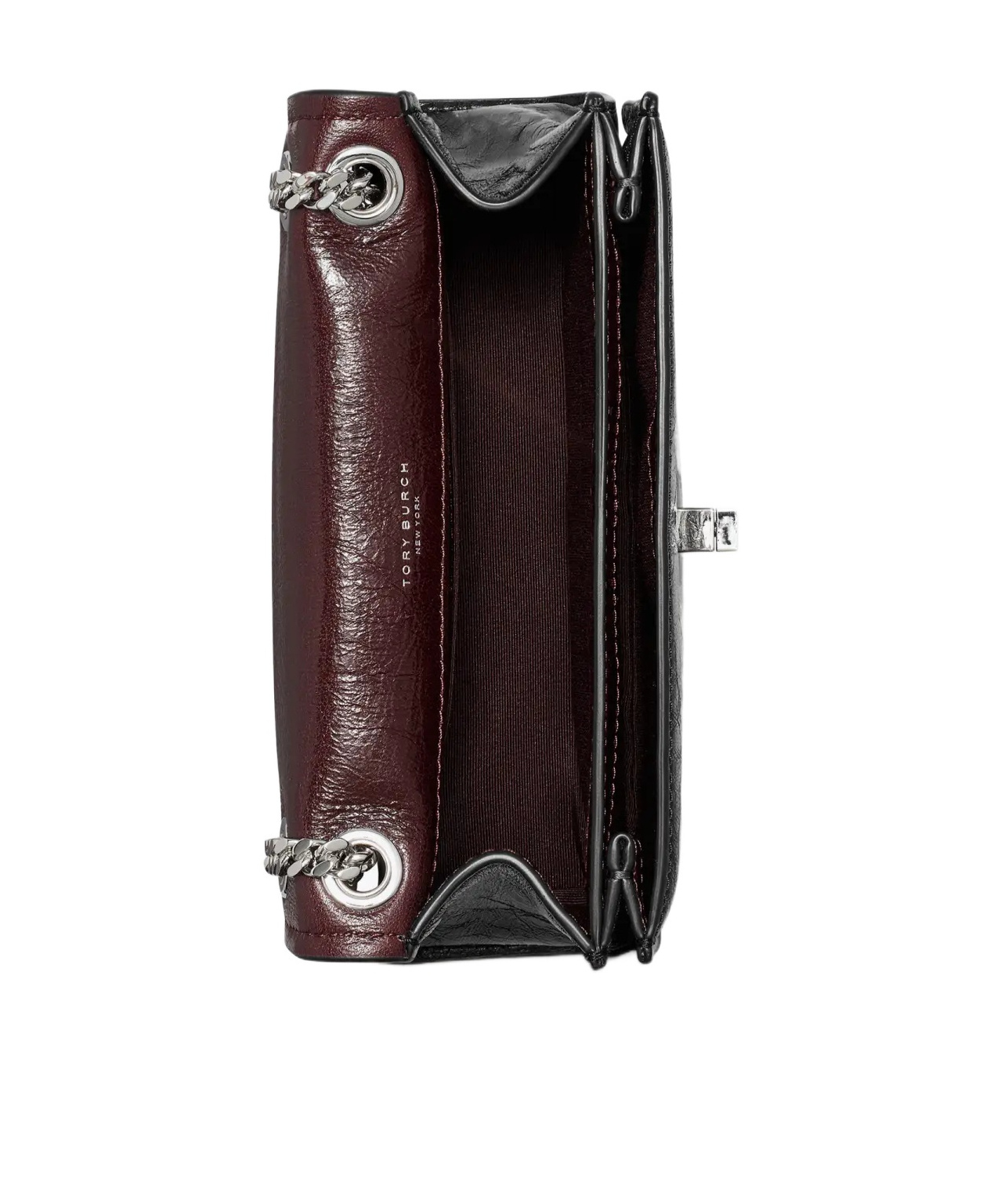 Tory Burch Kira Black Crossbody Bag With Chain Strap And Metallic Logo On The Front In Leather Woman In Black