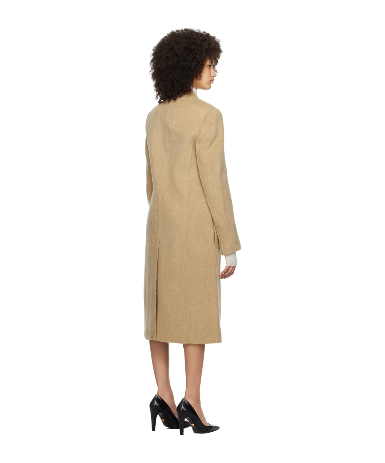 Helmut Lang Wool-blend Single-breasted Coat In Nude