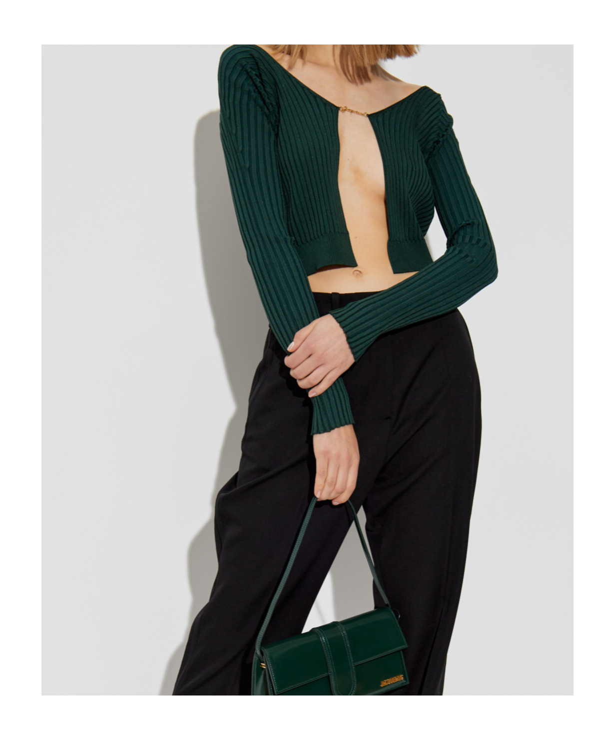 Jacquemus Logo-plaque Logo-plaque Cardigan In Black