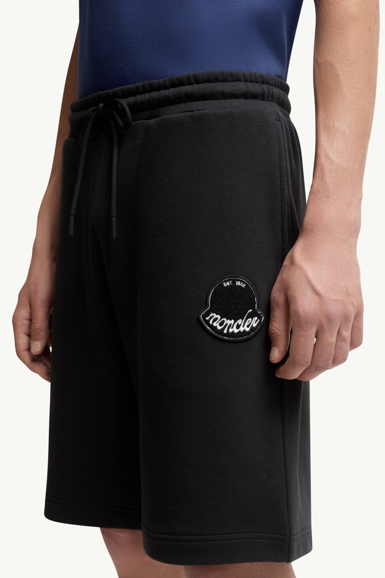 Moncler Embroidered-logo Track Shorts In Black