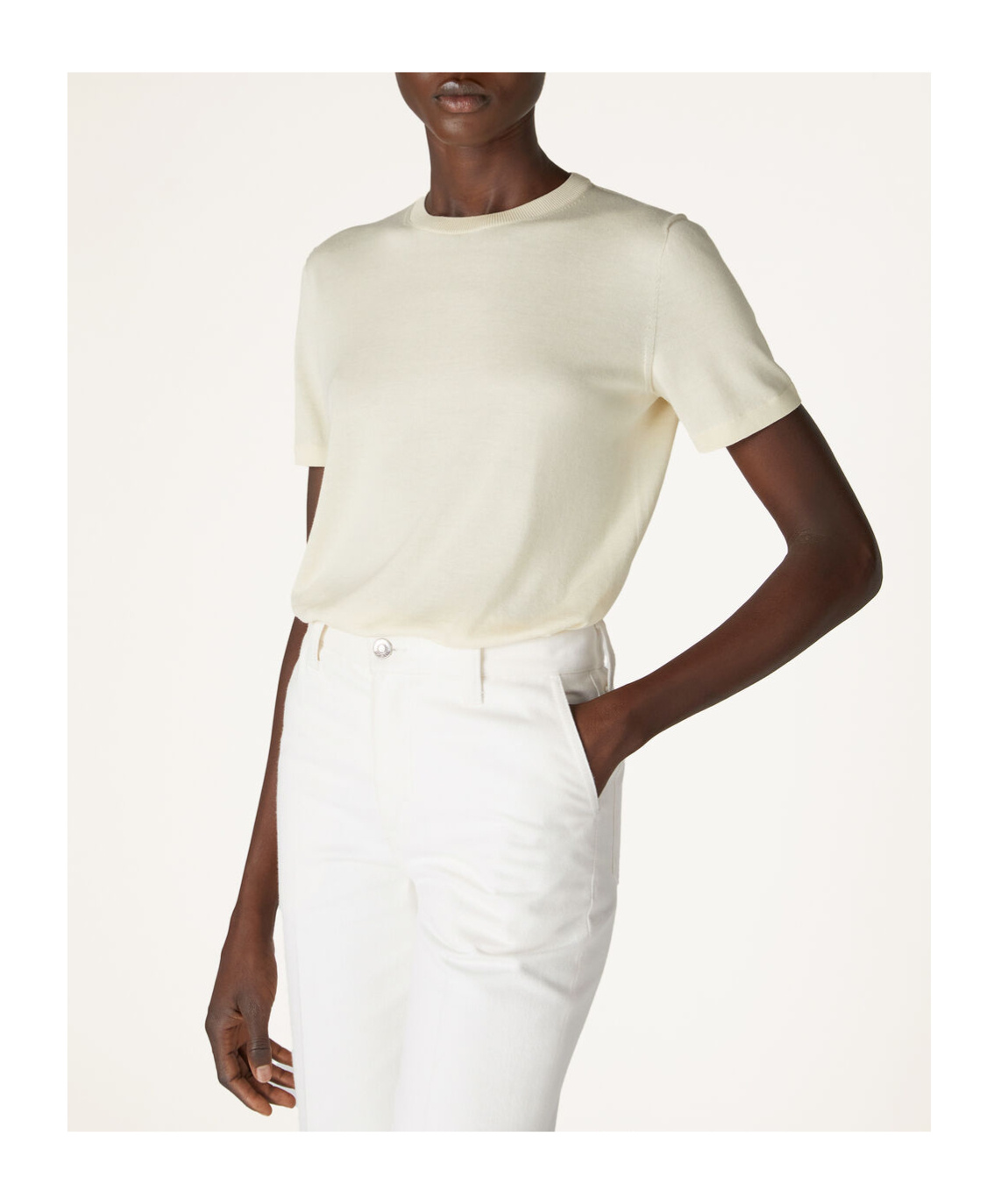 Loro Piana Short-sleeved T-shirt In White Radish Color
