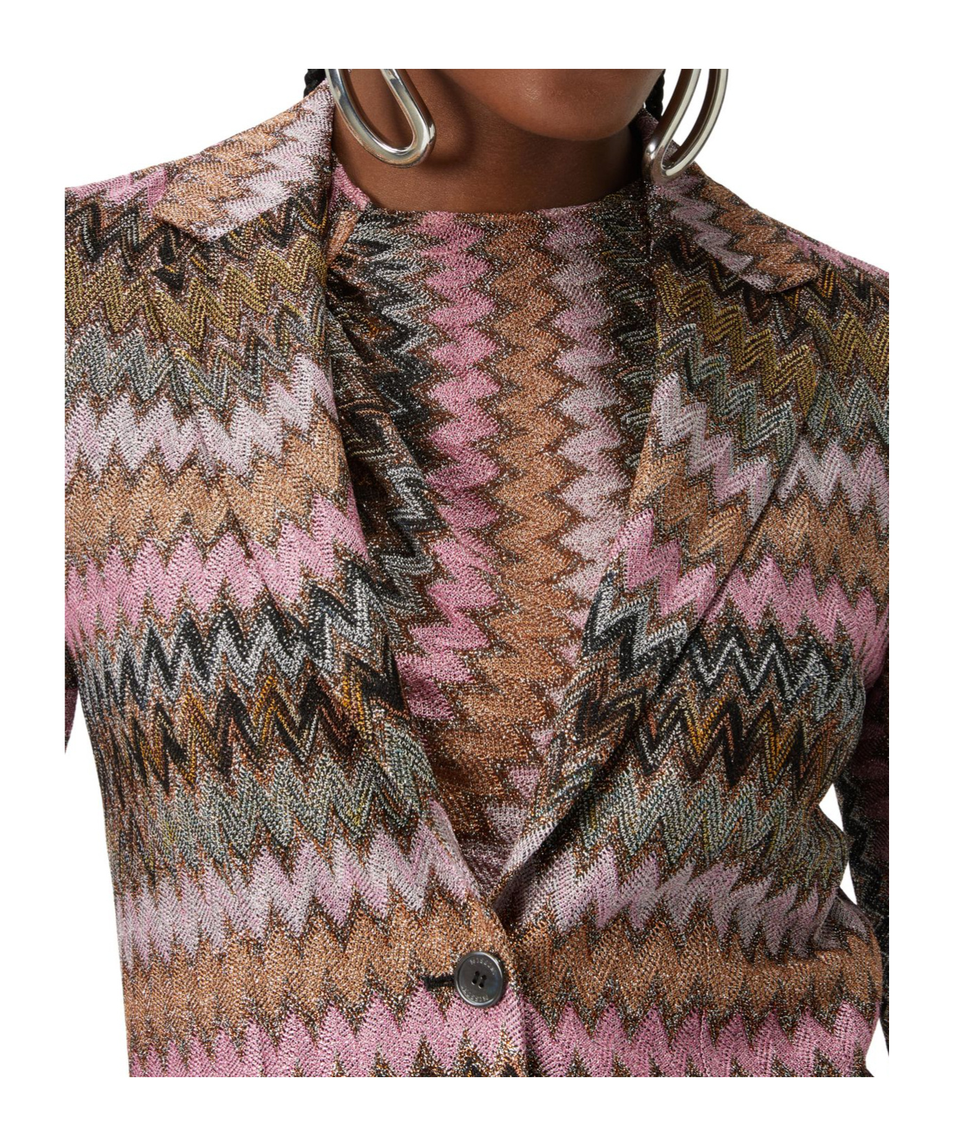Missoni Lapel Long-sleeved Suit Jacket In Multicolor