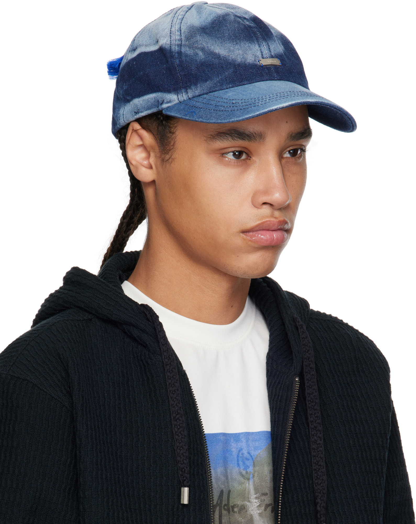 Ader Error Blue Faded Cap In Multicolor