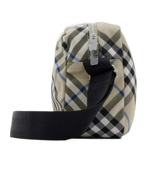 Burberry Check Messenger Bag In Nude
