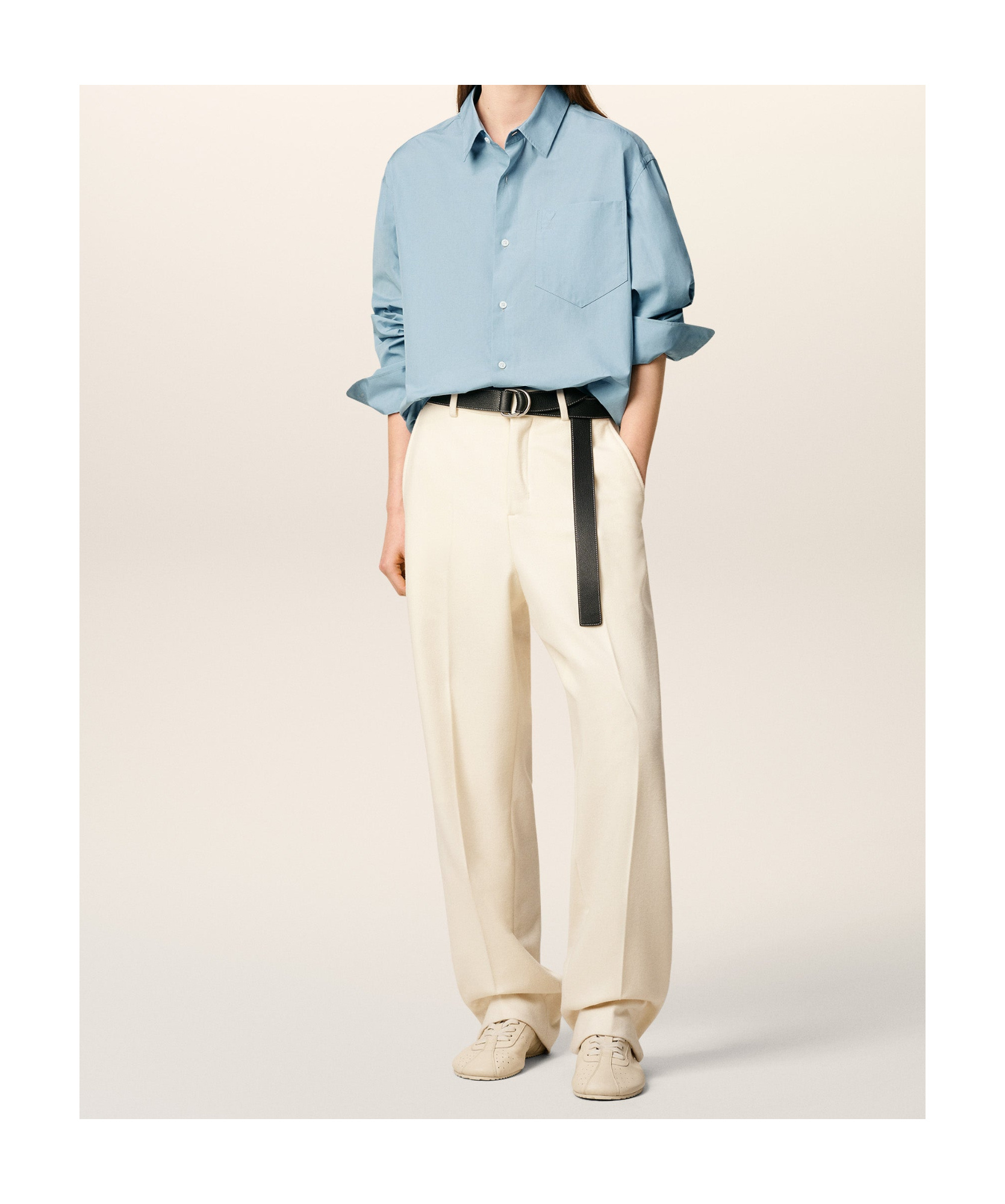 Ami Alexandre Mattiussi Blue Cotton Embossed Ami De Coeur Boxy Shirt Blue In Blue