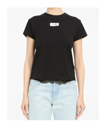 Mm6 Maison Margiela Mm6 By Maison Margiela Numeric Cotton Jersey T-shirt In Black