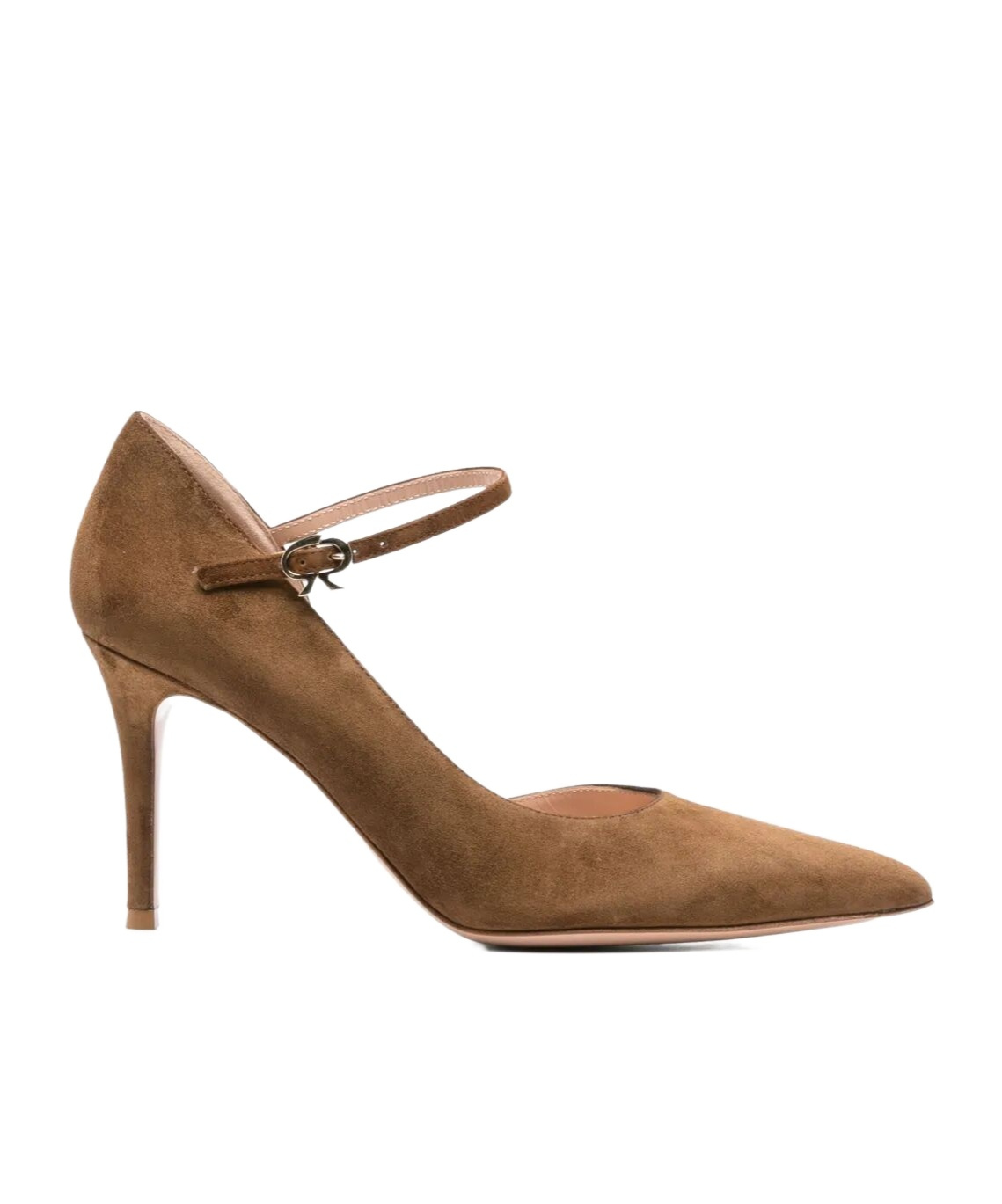 Gianvito Rossi Pointed Toe Suede Stiletto Heel Pumps In Brown