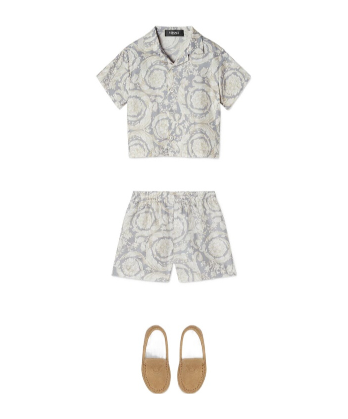 Versace Barocco Silk Shirt In White