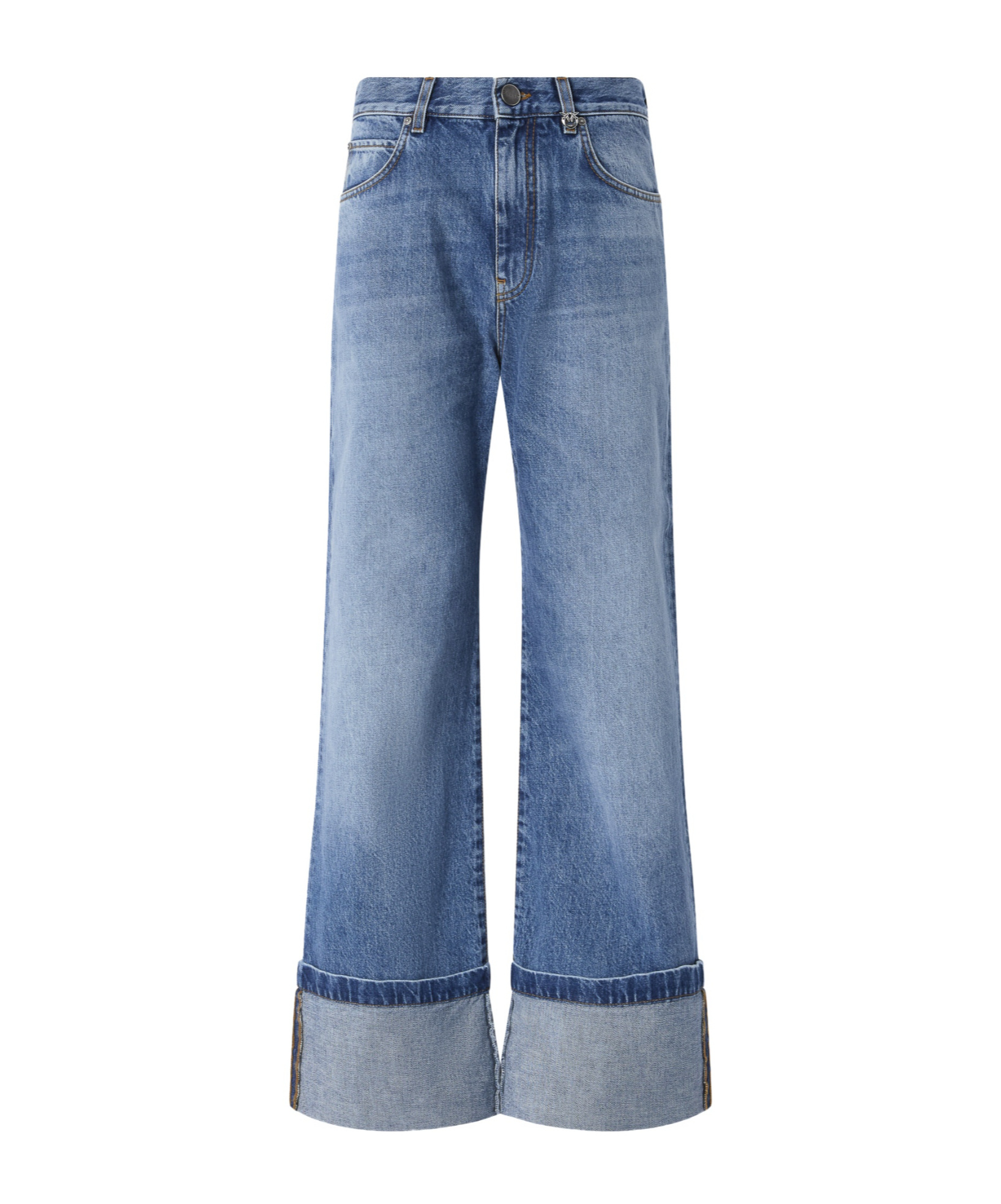 Pinko Wide Leg Trousers Featuring Pockets In Blue