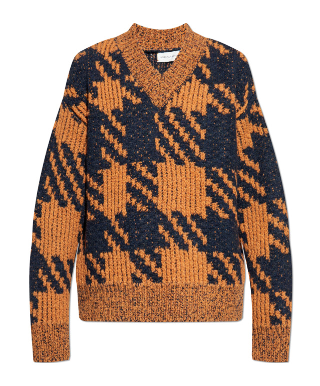 Dries Van Noten Pullover Mit Hahnentrittmuster In Multi
