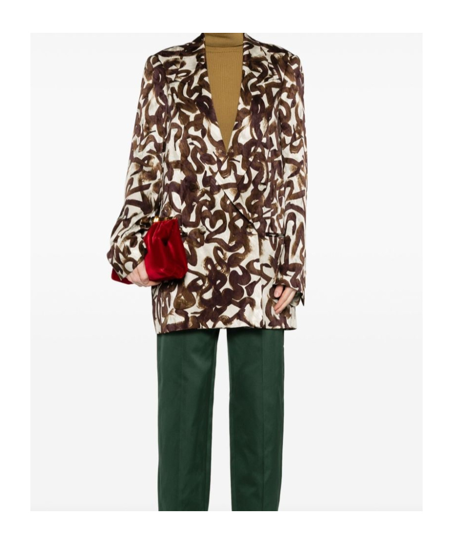Dries Van Noten Sophisticated Jacquard Patterned Jacket In Multi