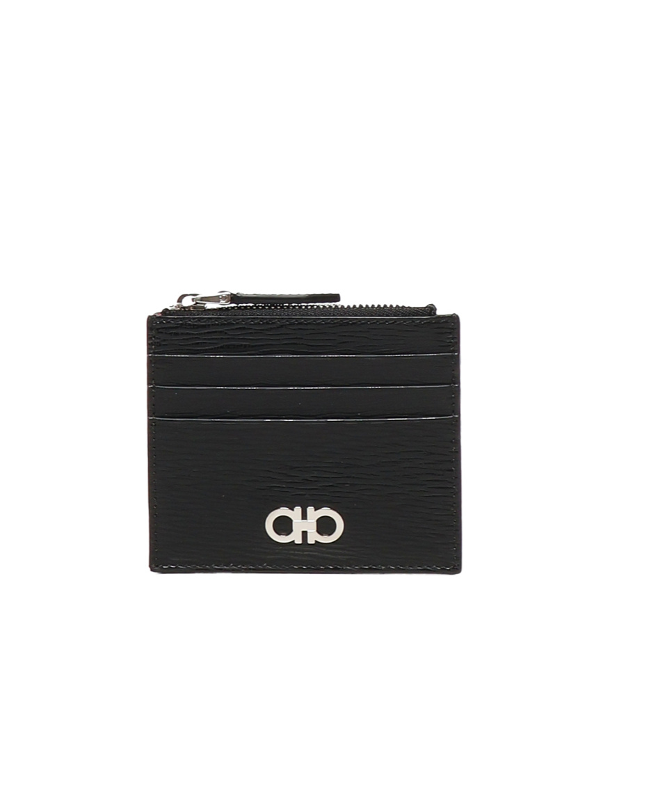 Ferragamo Wallet Card Holder And Keyring Set In Black