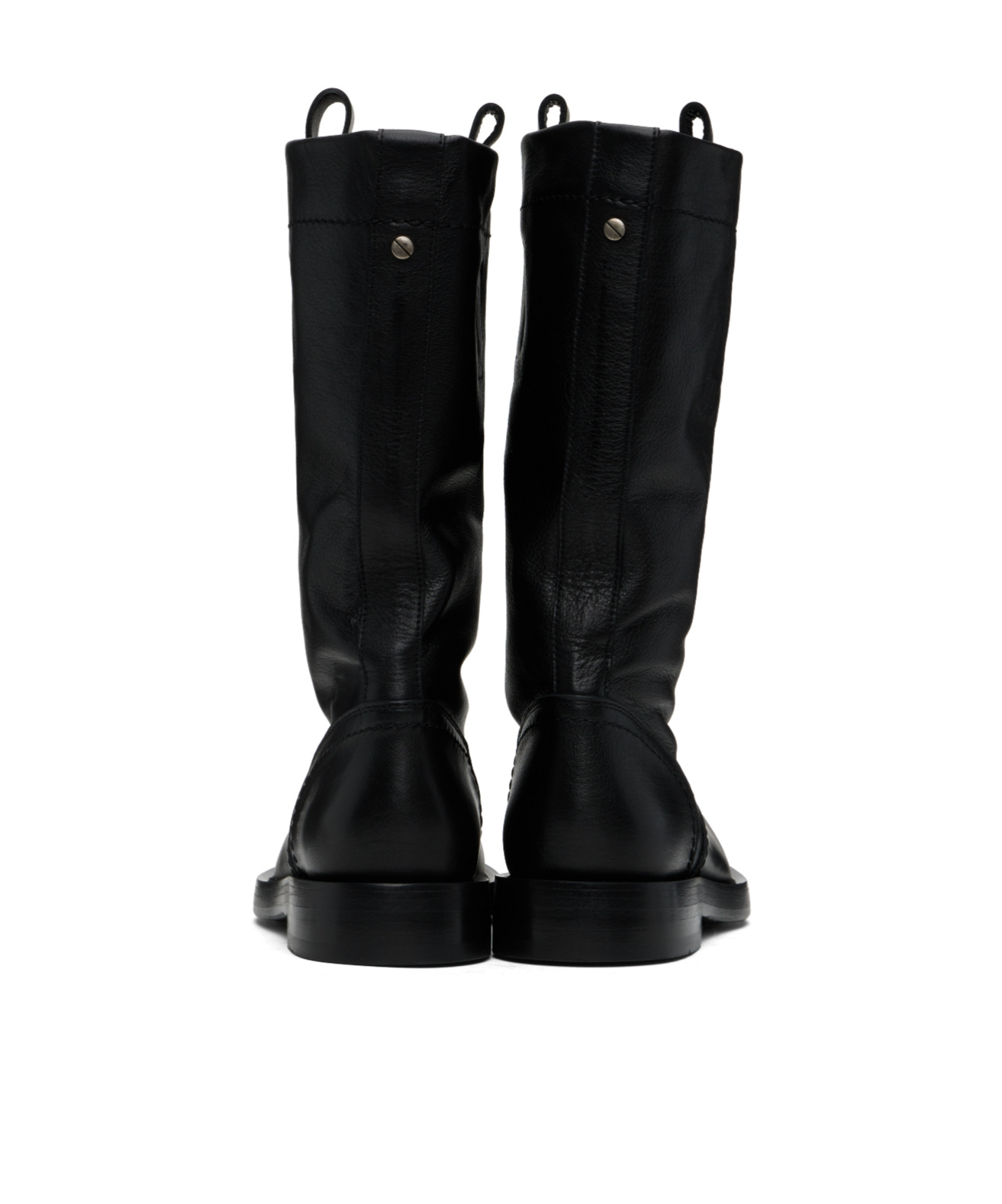 Ann Demeulemeester Bente Low Heels Boots In Black Leather In Black