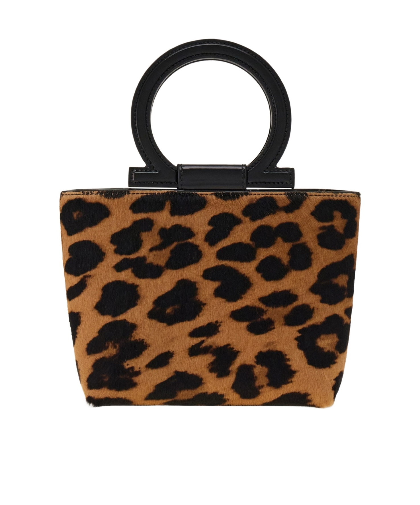 Ferragamo Macro Gancini Mini Bag In Black