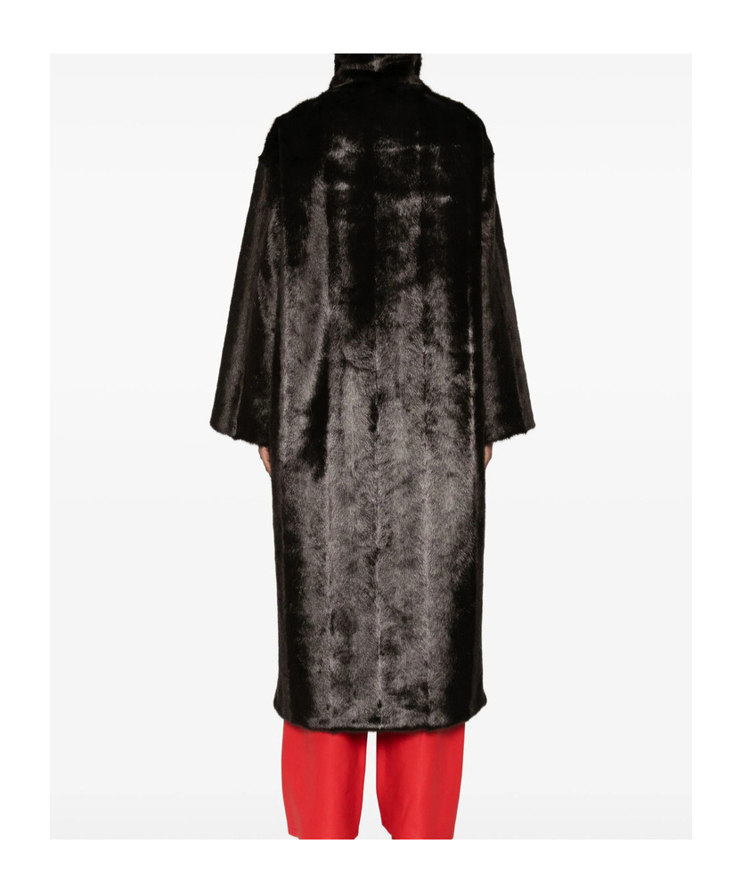 Rohe Faux-fur Buttoned Coat In Black