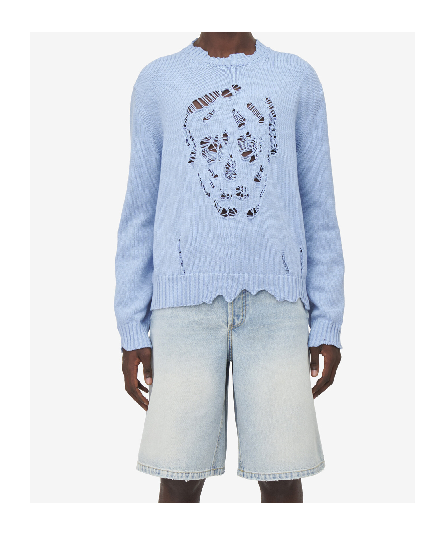 Alexander Mcqueen Mcqueen Skull Sweater In Blue
