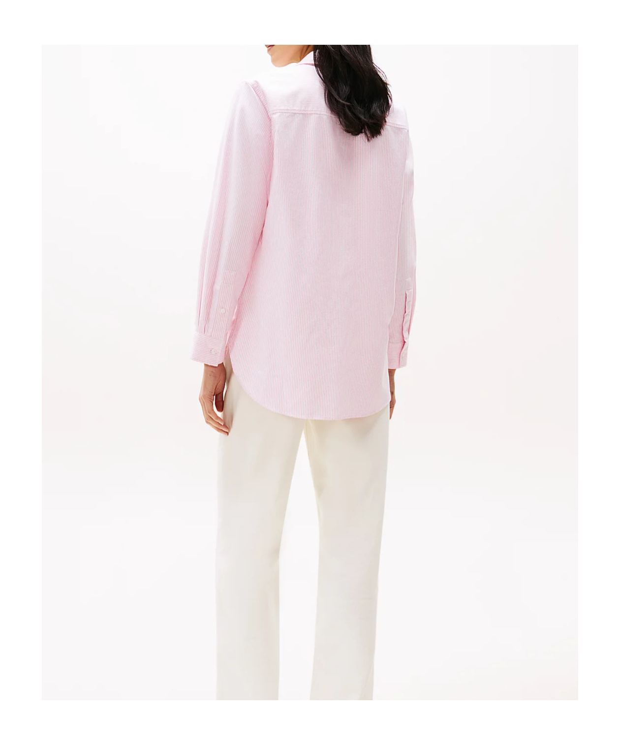 Tommy Hilfiger Relaxed Fit Oxford Shirt In Lassic Ithaca Stp/ Mid Pink