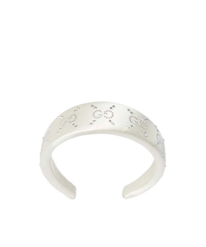 Gucci Gg Crystal Hair Band In White