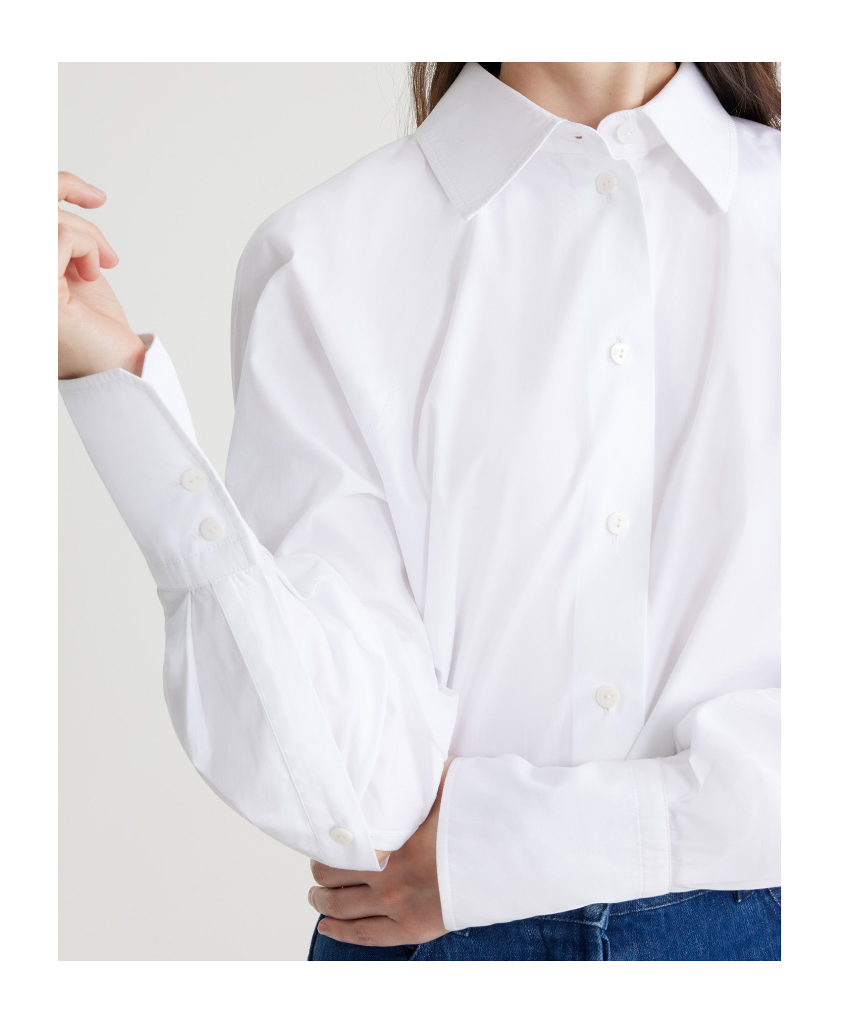 Patou Organic-cotton Cropped Shirt In White