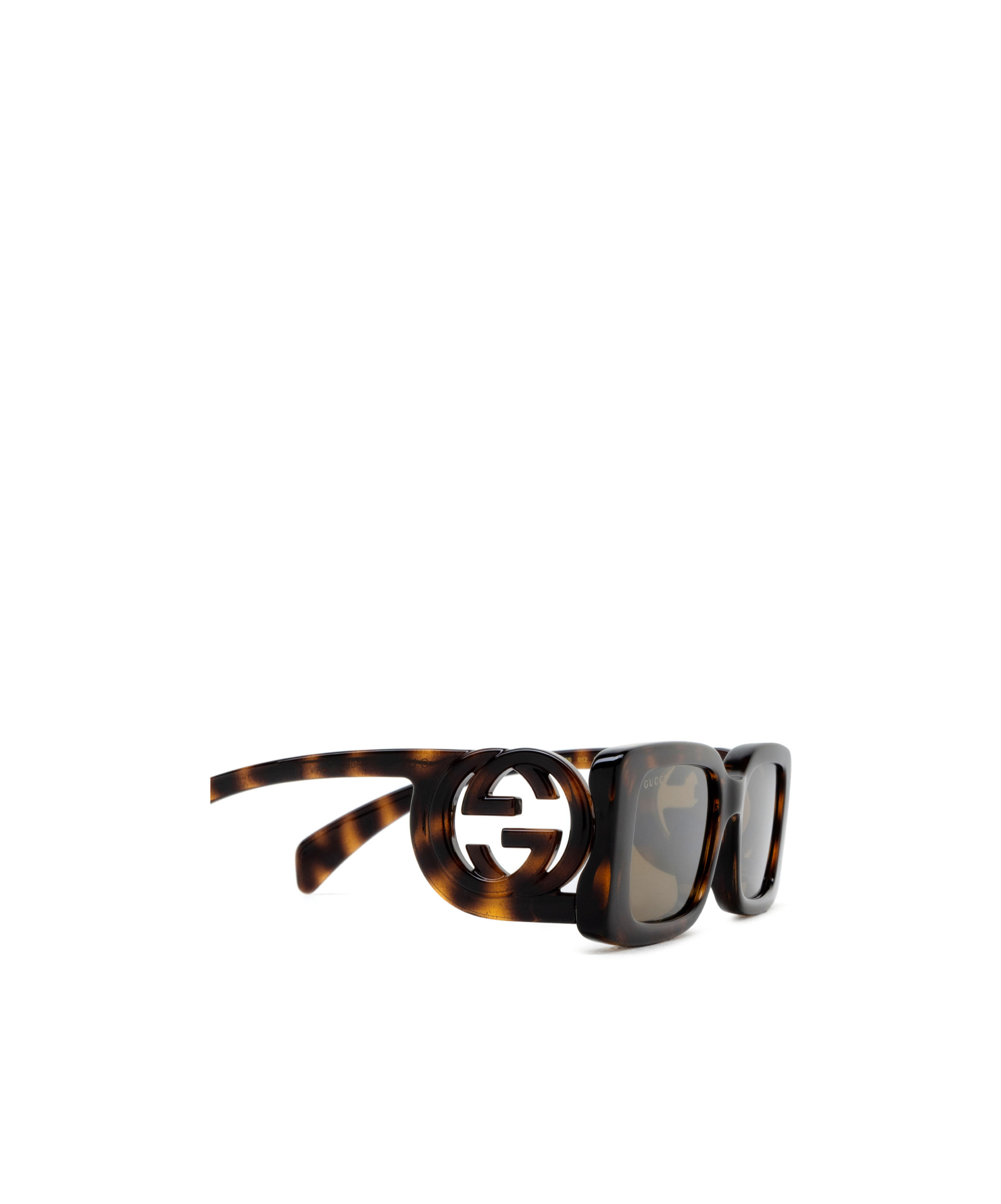 Gucci Logo-plaque Rectangle-frame Sunglasses In Gray