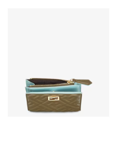Fendi Compact Baguette Wallet In Brown