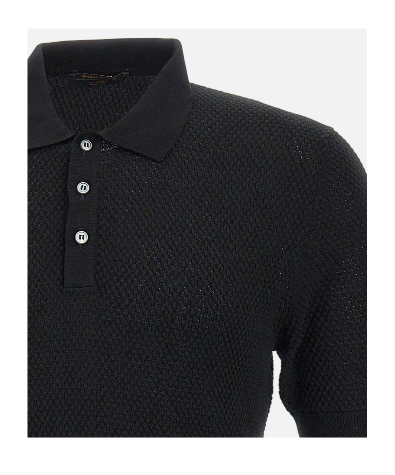 Gran Sasso Textured-knit Short-sleeve Polo Shirt