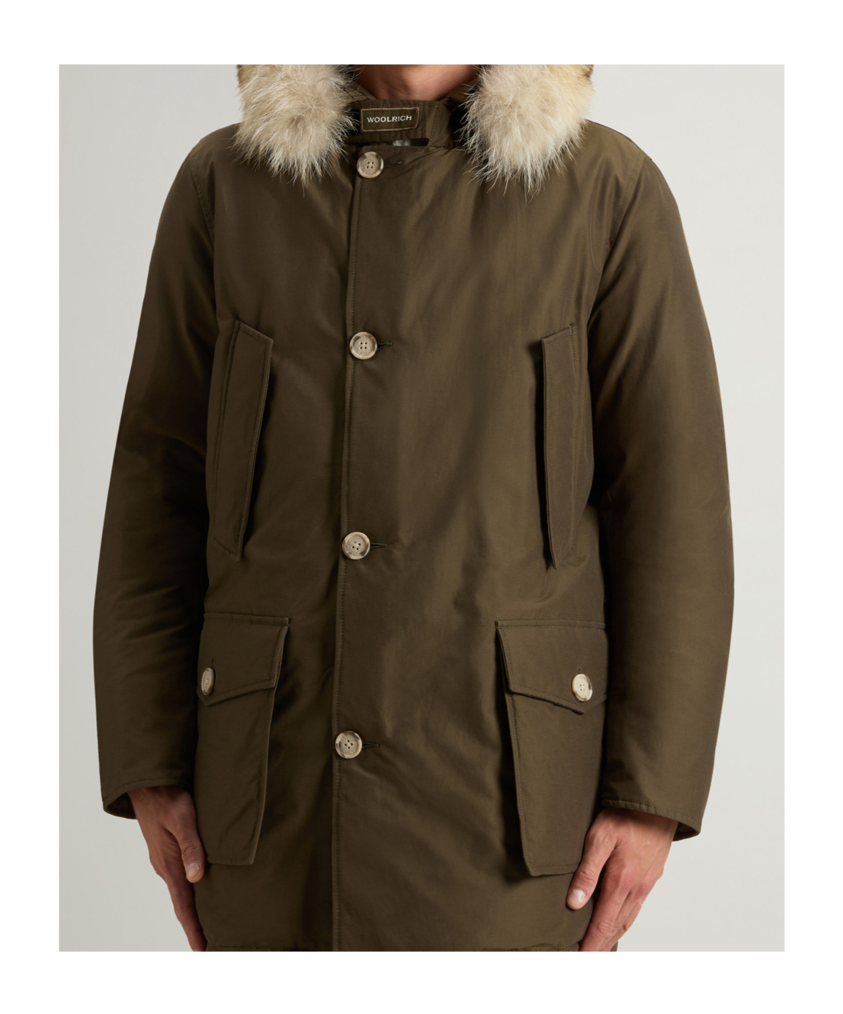 Woolrich Long-sleeved Cotton-padded Jacket In Multi