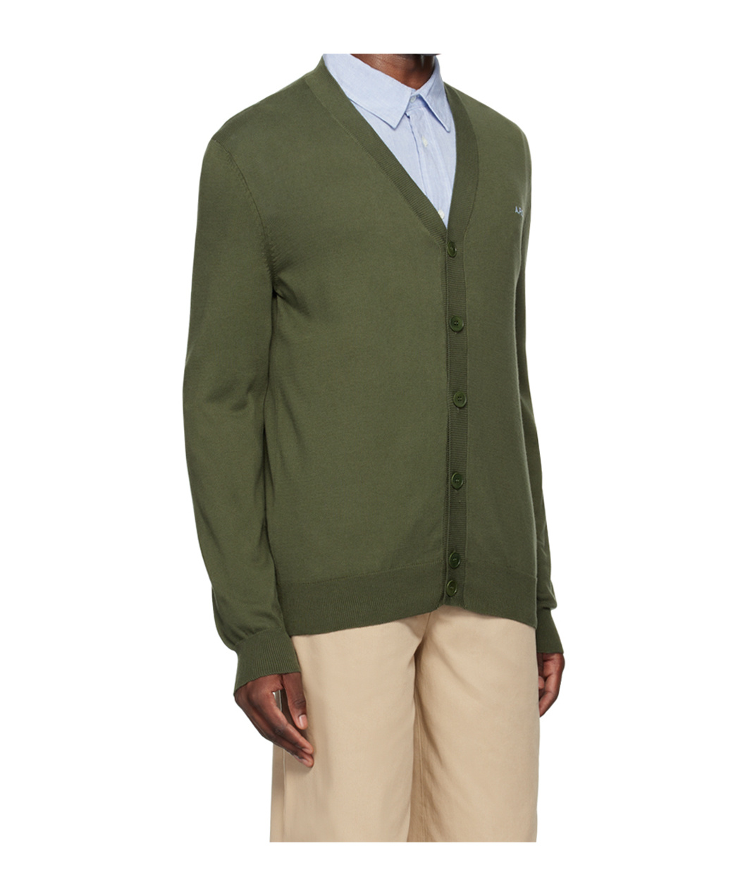 Apc Khaki Joseph Cardigan In Green