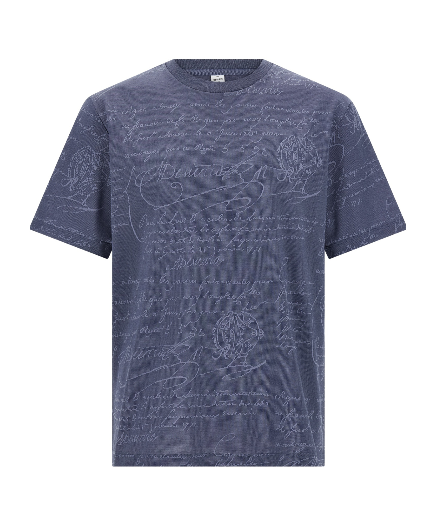 Berluti Crew Neck Short-sleeved T-shirt In Blue