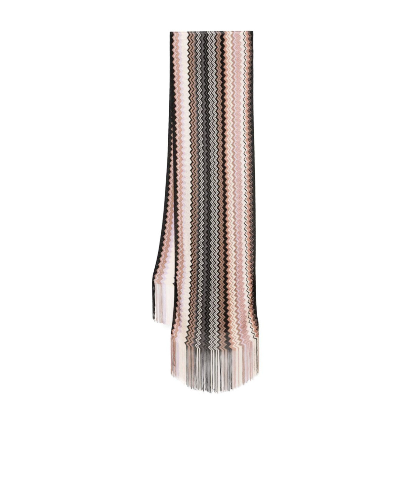 Missoni Zigzag Pattern Scarf In Brown