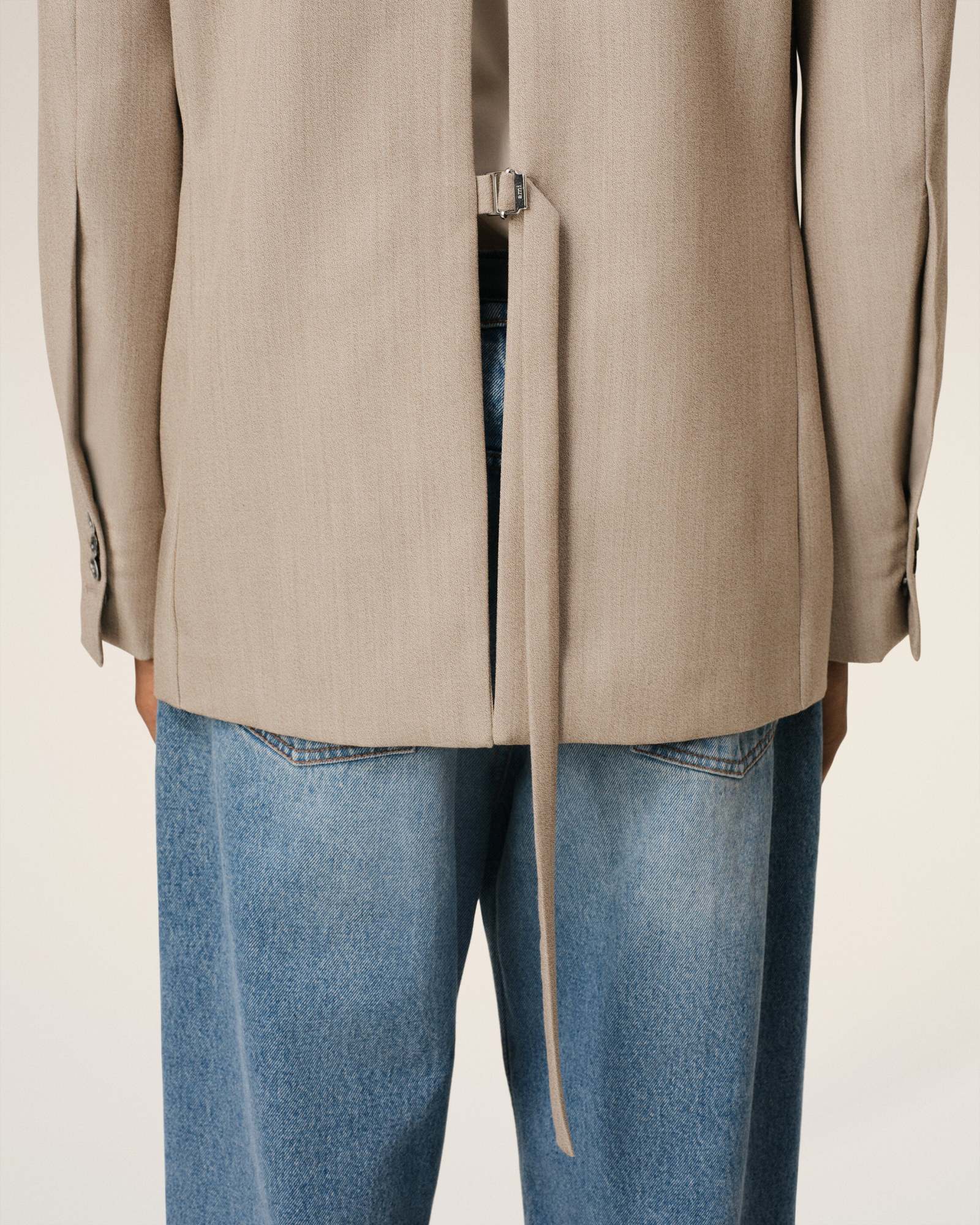 Ami Alexandre Mattiussi Double-breasted Jacket In Nude