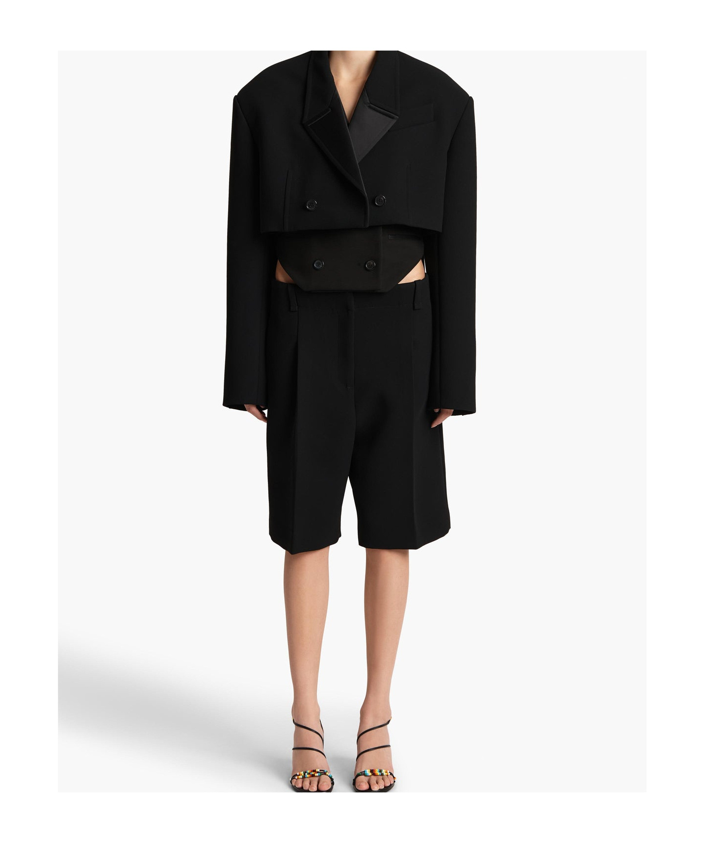 Khaite Orville Double-breasted Tuxedo Vest In Black