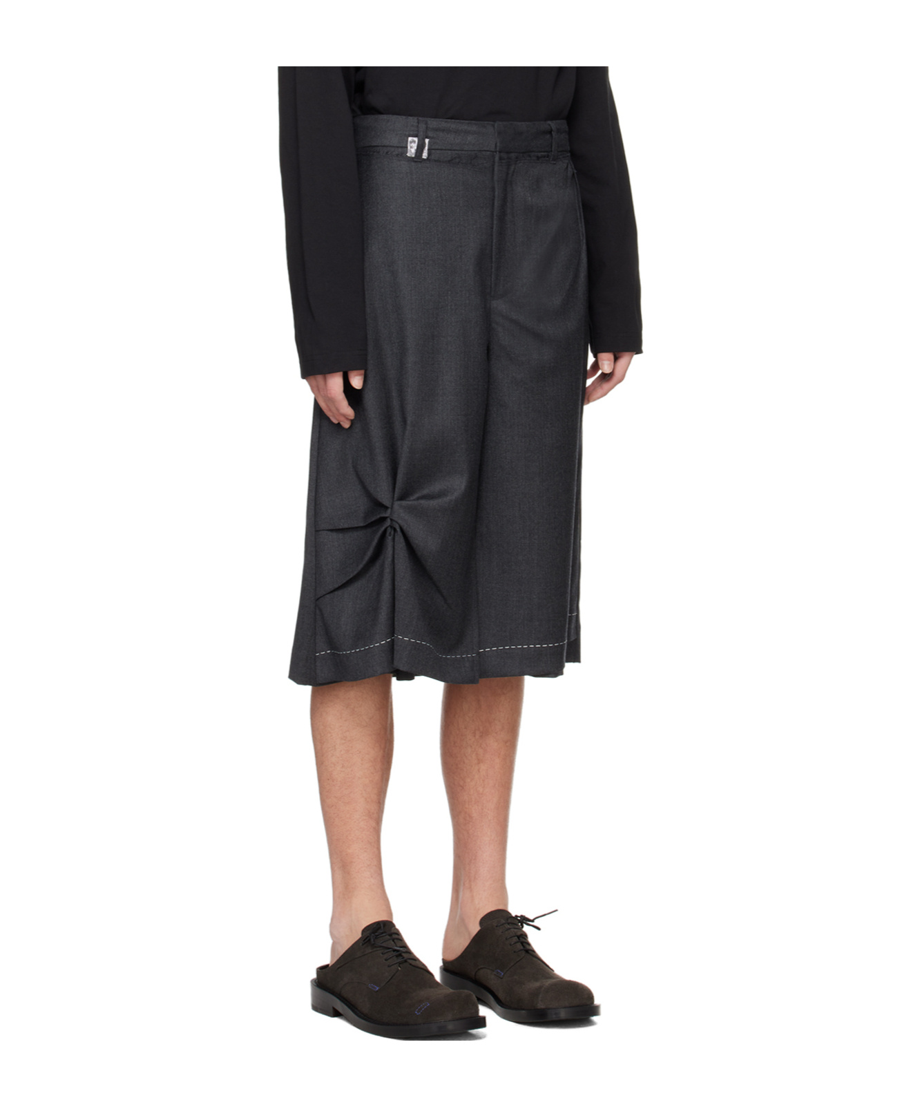 Ader Error Belt Loop Zipper Shorts In Black