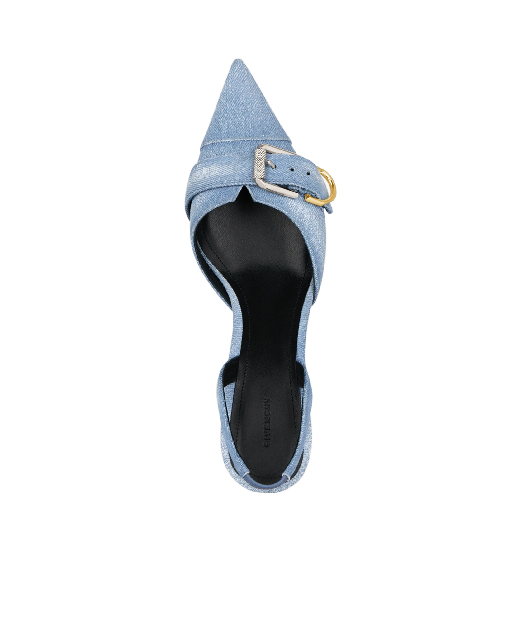 Givenchy Voyou Denim Buckle Slingback Pumps In Blue