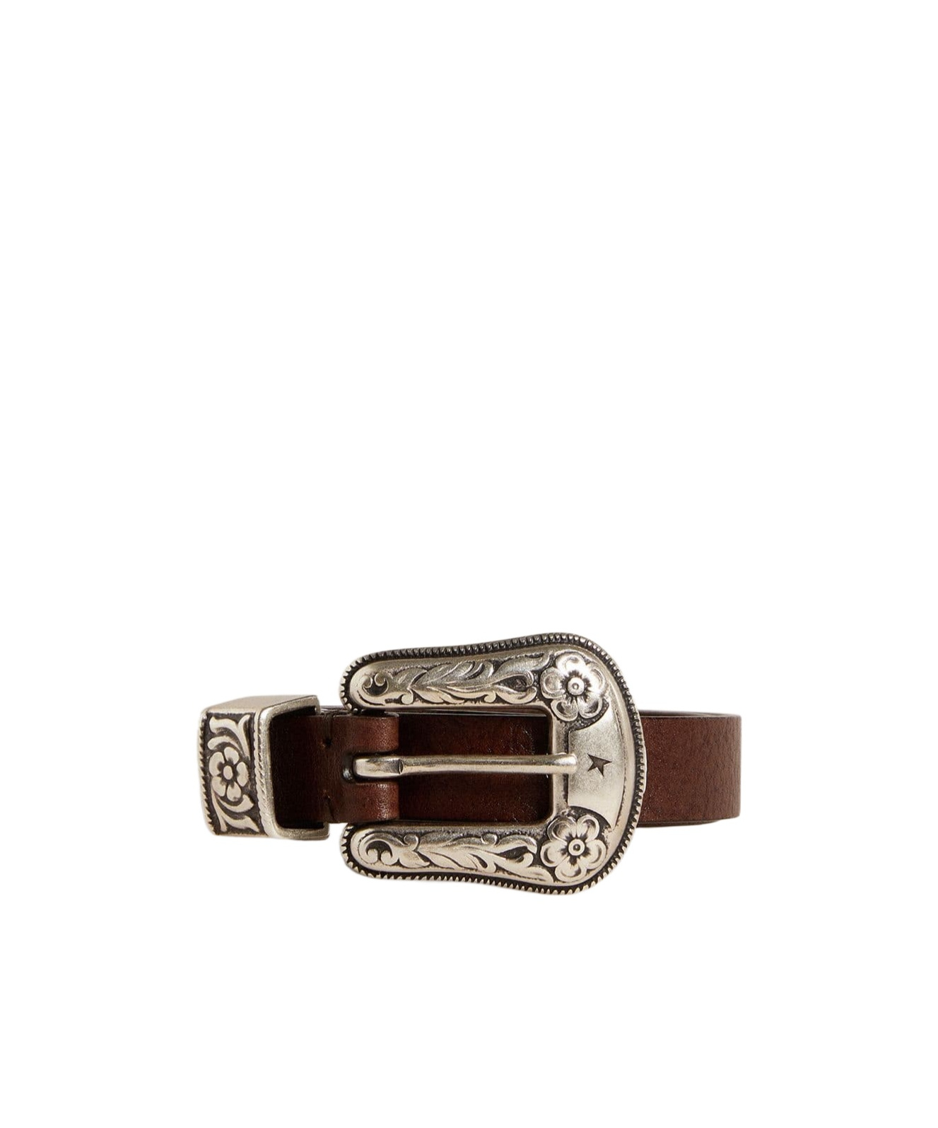 Golden Goose Brown Vita Embellished Buckle Belt In Brown