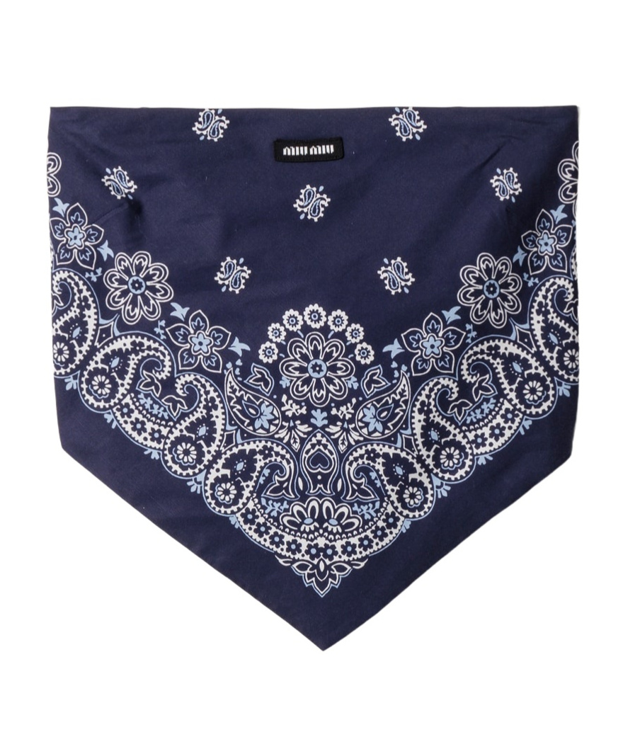 Miu Miu Printed Top In Popeline Cotton
