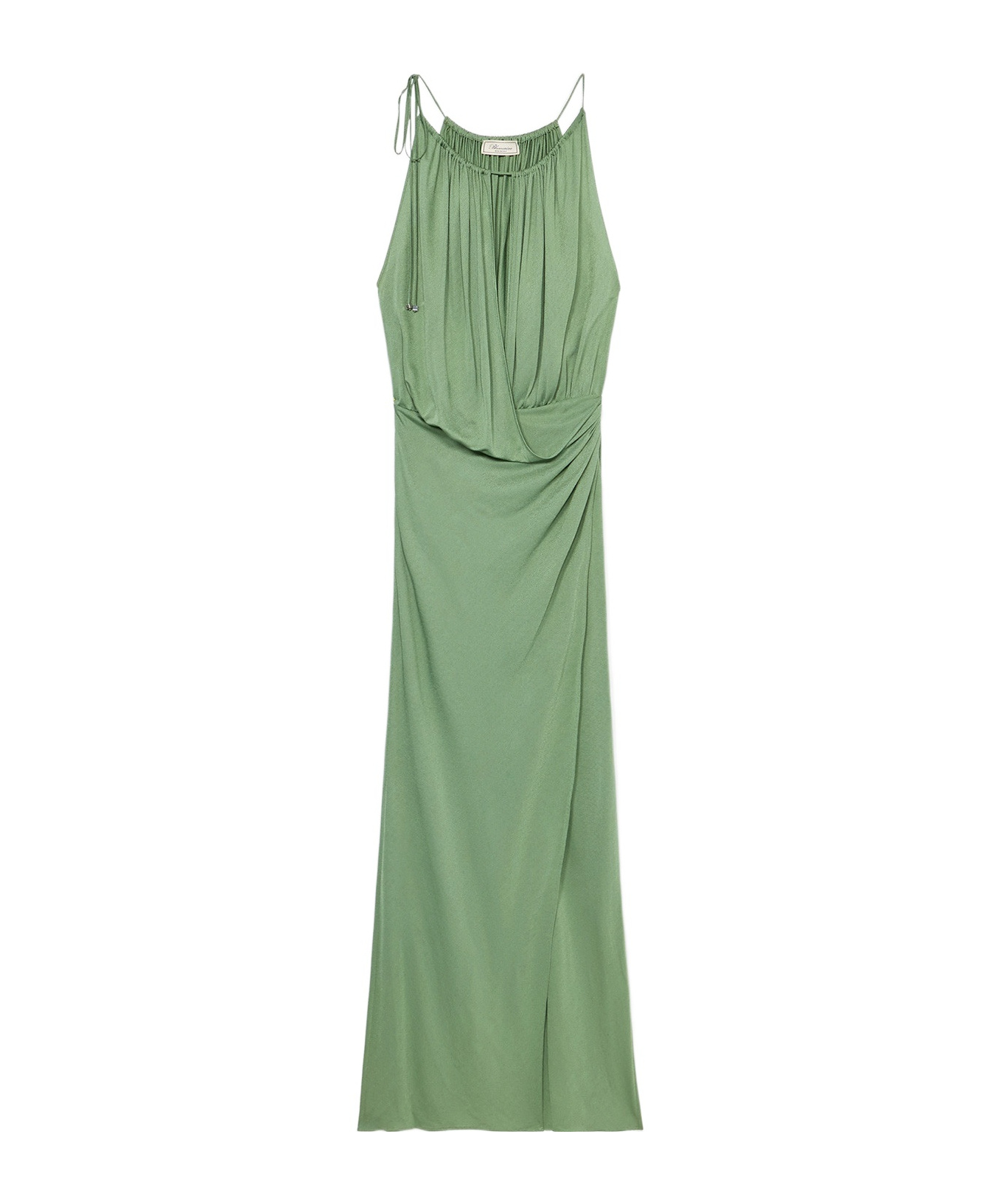Blumarine Draped Knitted Dress In Green