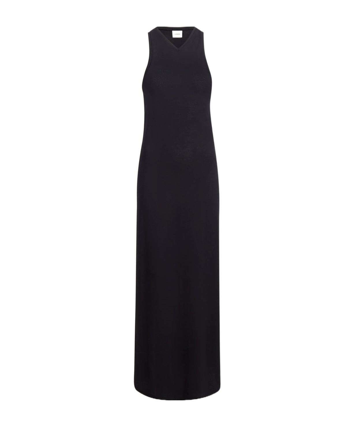 Khaite Vernetta V-neck Sleeveless Maxi Dress In Black