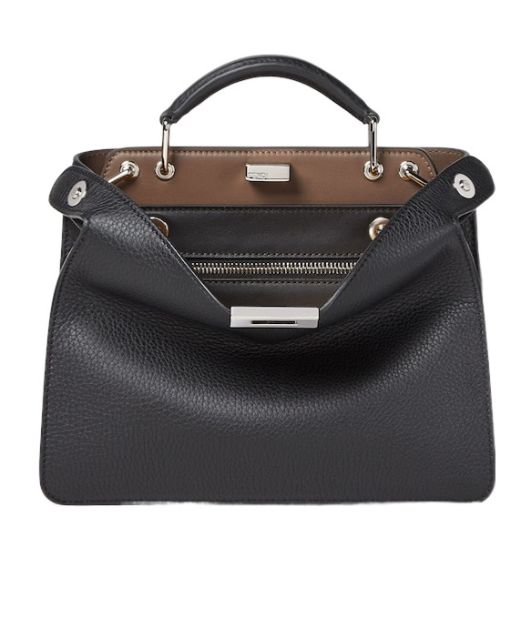 Fendi Peekaboo Handle Bag Small In Black