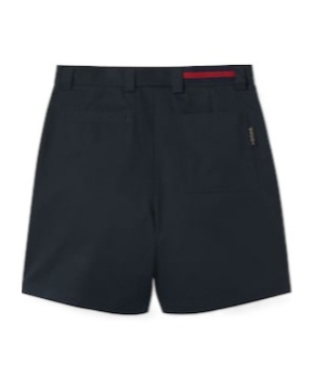 Gucci Double Cotton Twill Short With Web In Black