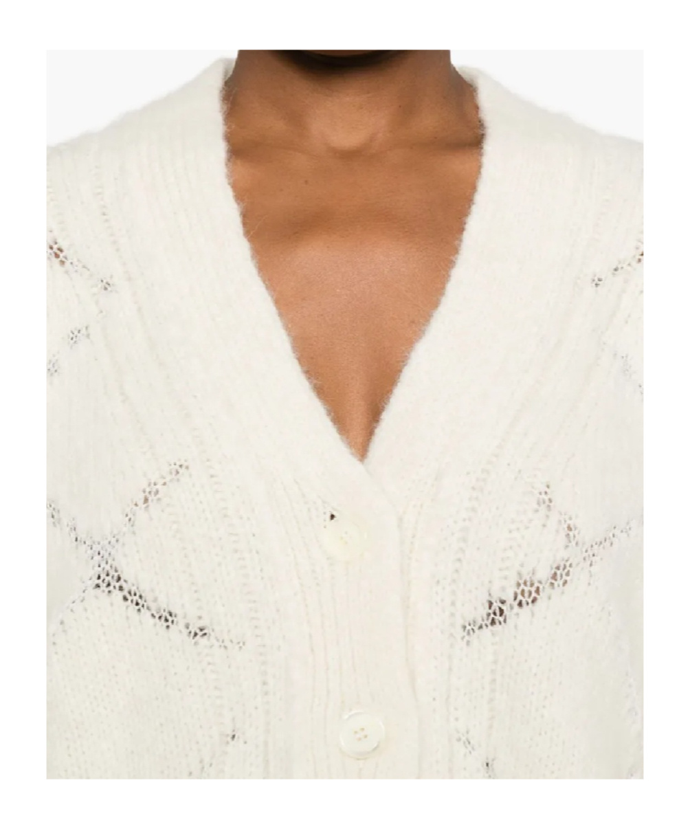 Ermanno Scervino Button-down Cardigan With Textured Knit In White