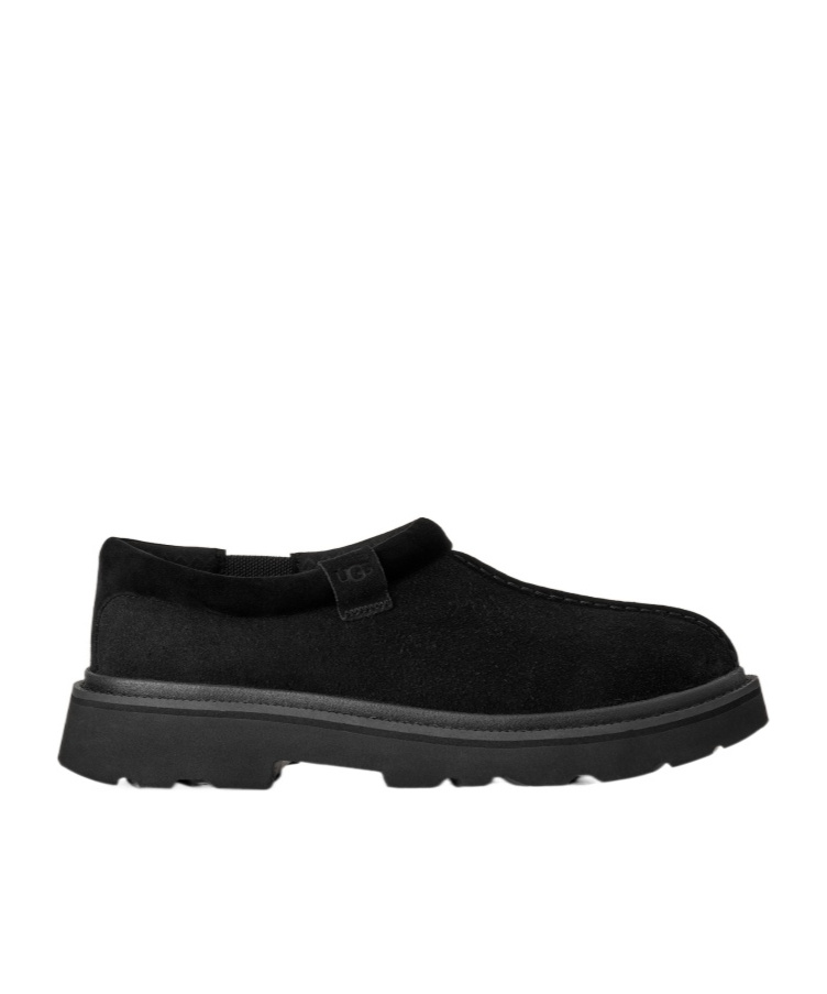 Ugg Mens Tasman Lug Suede And Shearling Slippers Blac In Black