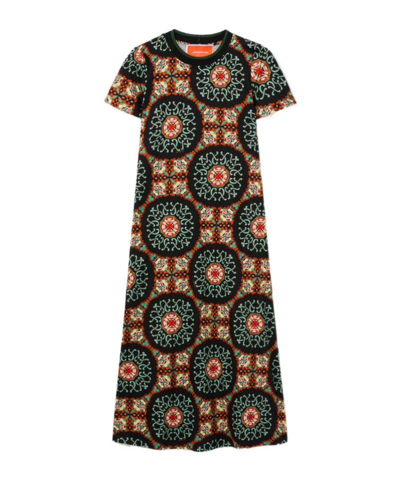La Doublej Sporty Swing Short-sleeve Midi Dress In Black