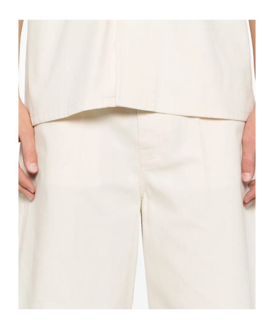 Marni Logo Plaque Denim Shorts In Pink