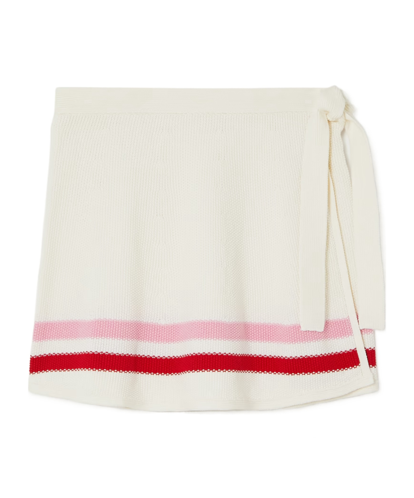 The Upside Salima Striped Cotton Mini Wrap Skirt In Neutral