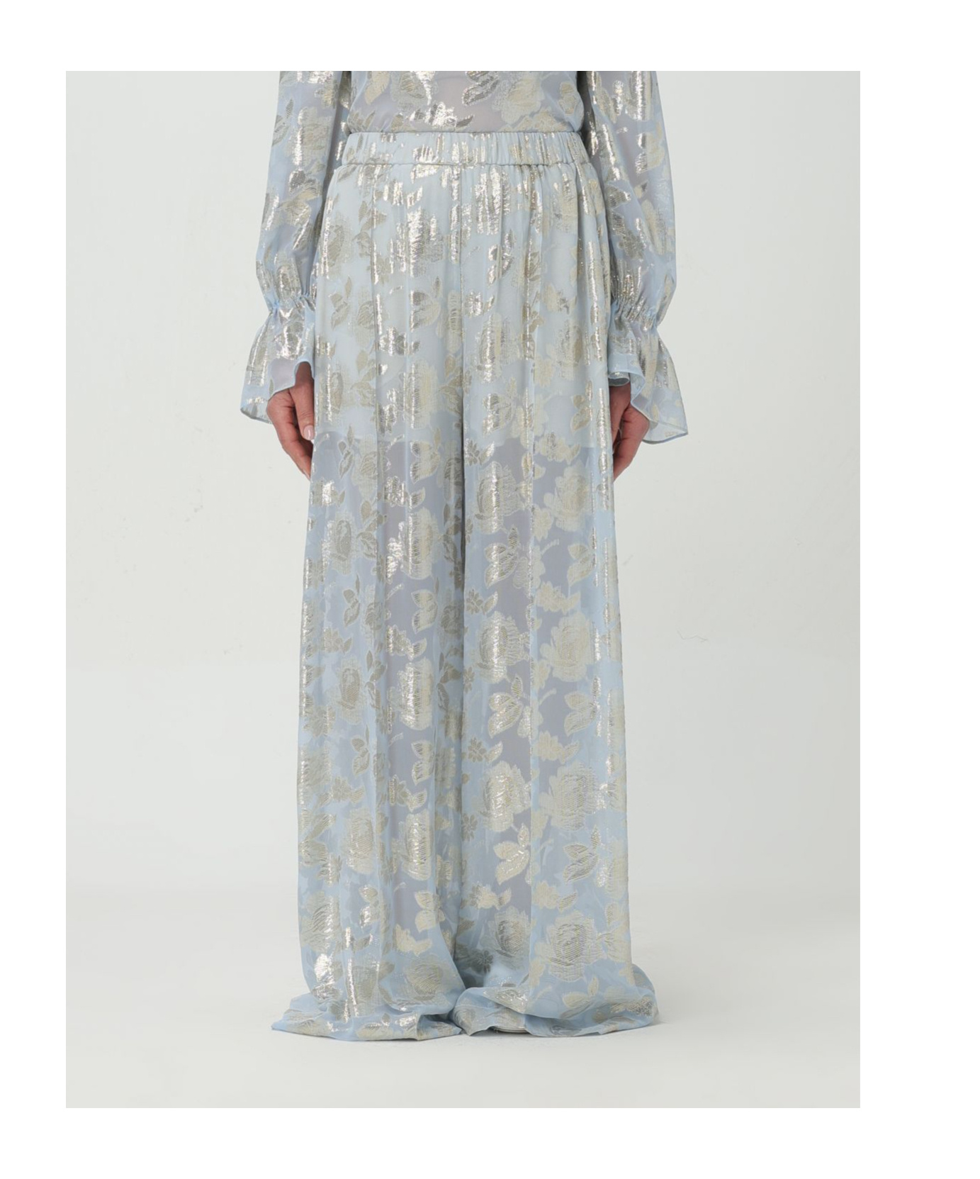 Nina Ricci Floral Skirt In Gray