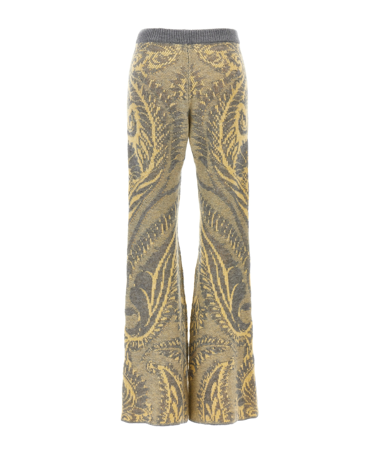 Shop Etro Paisley Intarsia Flared Trousers In Nude