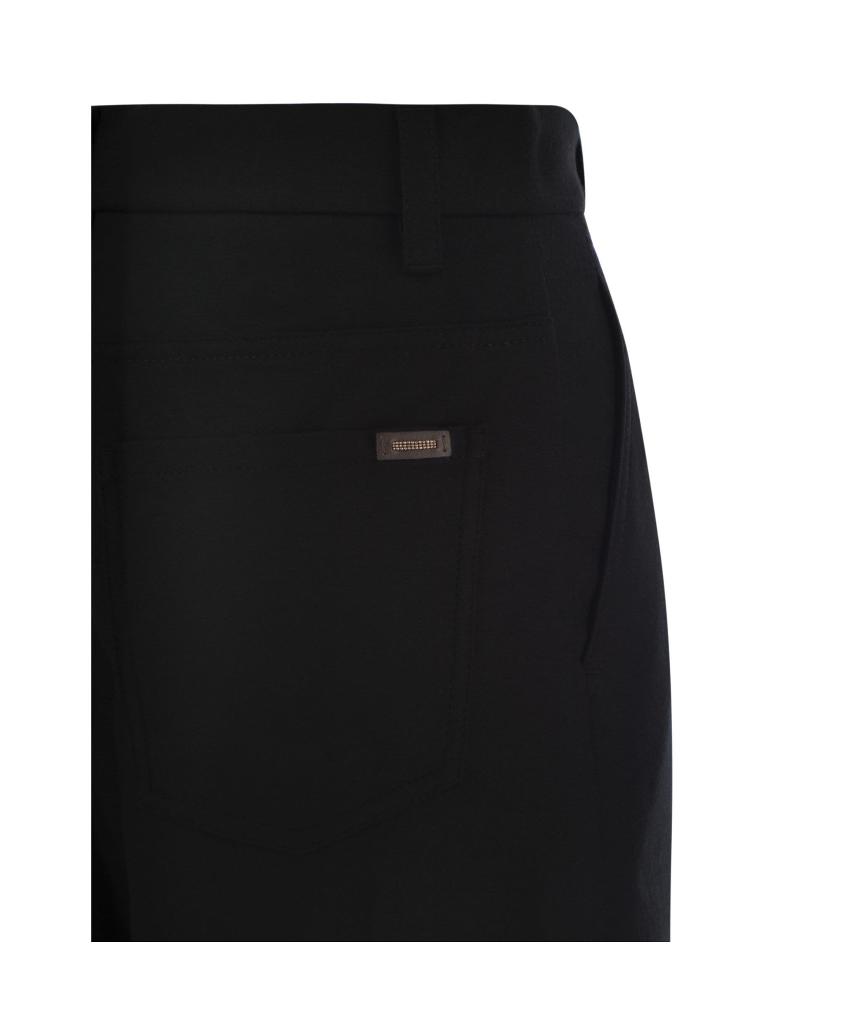 Brunello Cucinelli Monili Detail Wide-leg Trousers In Black
